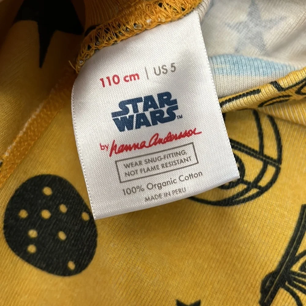 Star Wars by Hanna  Anderson unisex kids pajamas size 5